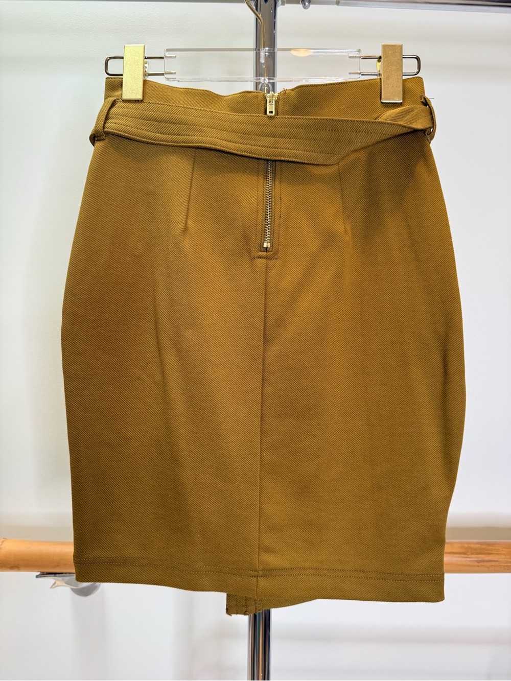 H&M Camel Brown Belted Wrap Pencil Skirt XS - Picture 3 of 3
